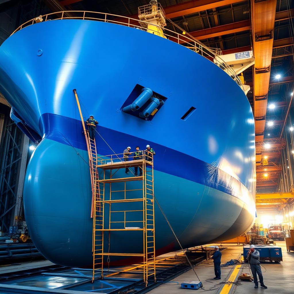 VLCC Hull Recoating in Dry Dock